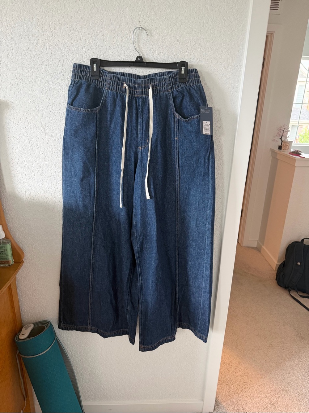 Universal Thread Wide-Leg Indigo Drawstring Jeans